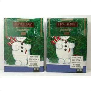 Lot of 2 Snowman Tablecloth 60x102 Oblong 3448E2M